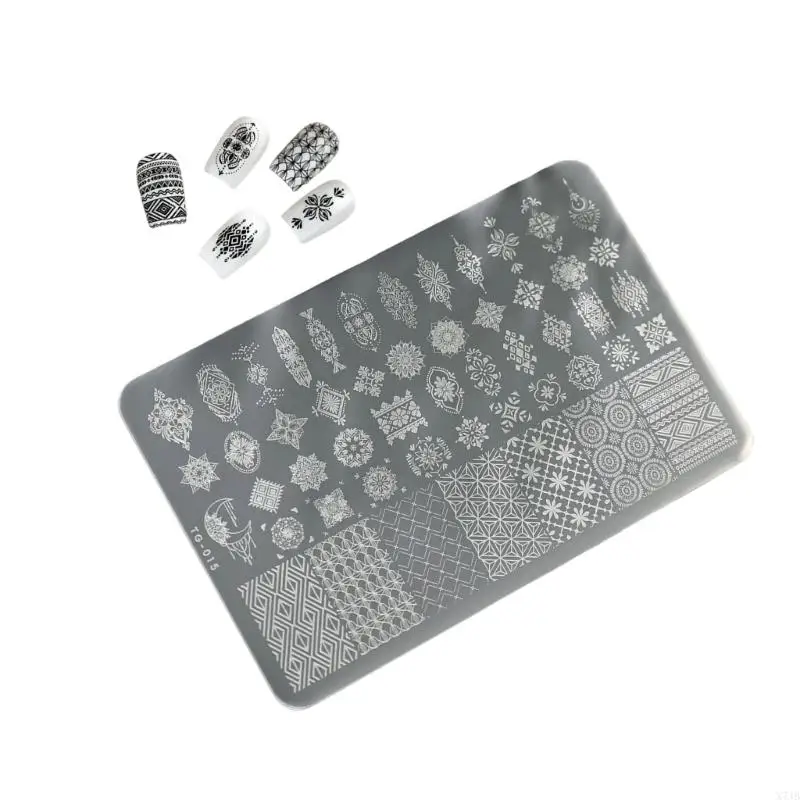 Stainless Steel Stamp Plate Check Striped Houndstooth Designs Stamping Tool