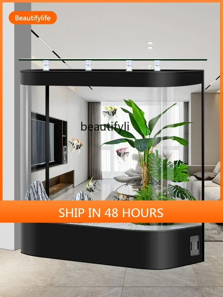 ss cn8350 ss 8350 Light Luxury Fish Globe Medium and Large Floor Lazy People Free Water Circulation Ecological Filter Aquarium