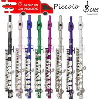 SLADE Piccolo Half-size Flute with 16 Holes And E Key Woodwind Instrument Cupronickel Tube Leather Box Musical Instrument Parts