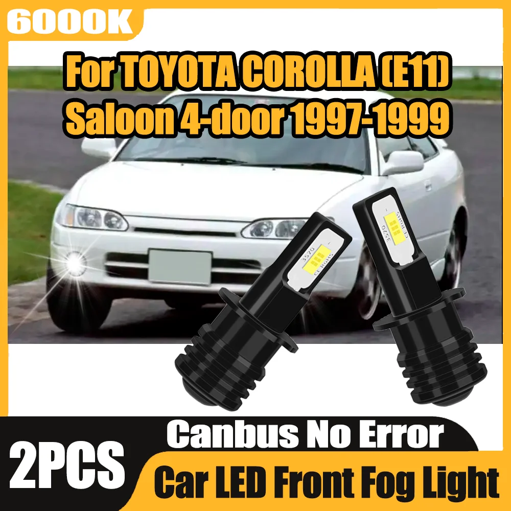 

2 шт. Canbus No Error 6000K Super White H3 Автомобильные светодиодные передние противотуманные фары Plug And Play для TOYOTA COROLLA (E11) седан 4-дверный 1997-1999 гг.