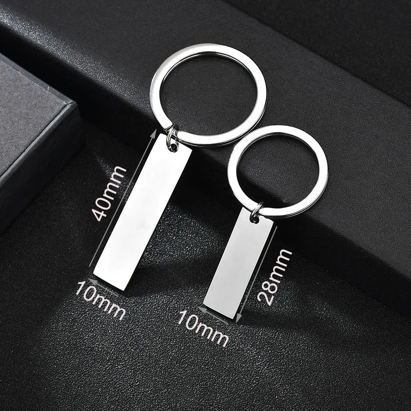 Nextvance Custom Name Date Text Engrave Square Round Car Stainless Steel KeyChain Personalized for Men Birthday Anniversary Gift