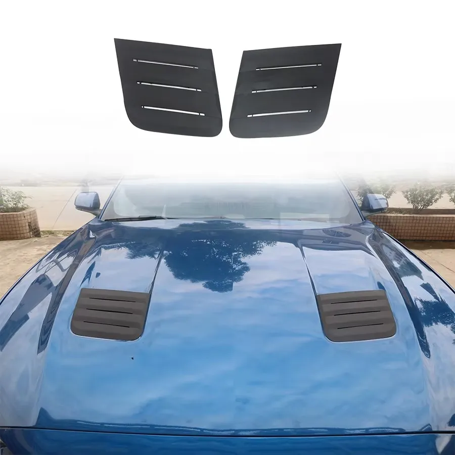 For Ford MUSTANG GT Ecoboost 2018-2021+ Front Bonnet Vents Hoods Air Flow Intake Scoop Cover Hood Side Vent Modified Sticker ABS