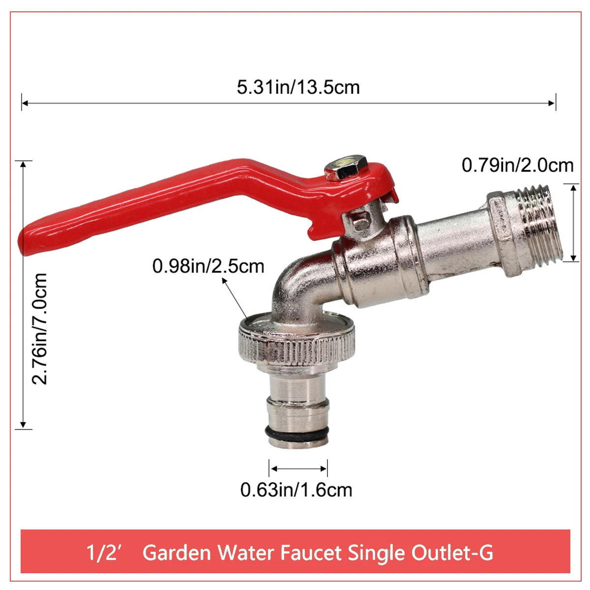 Reswat Garden Tools Brass Water Faucet 1/2\