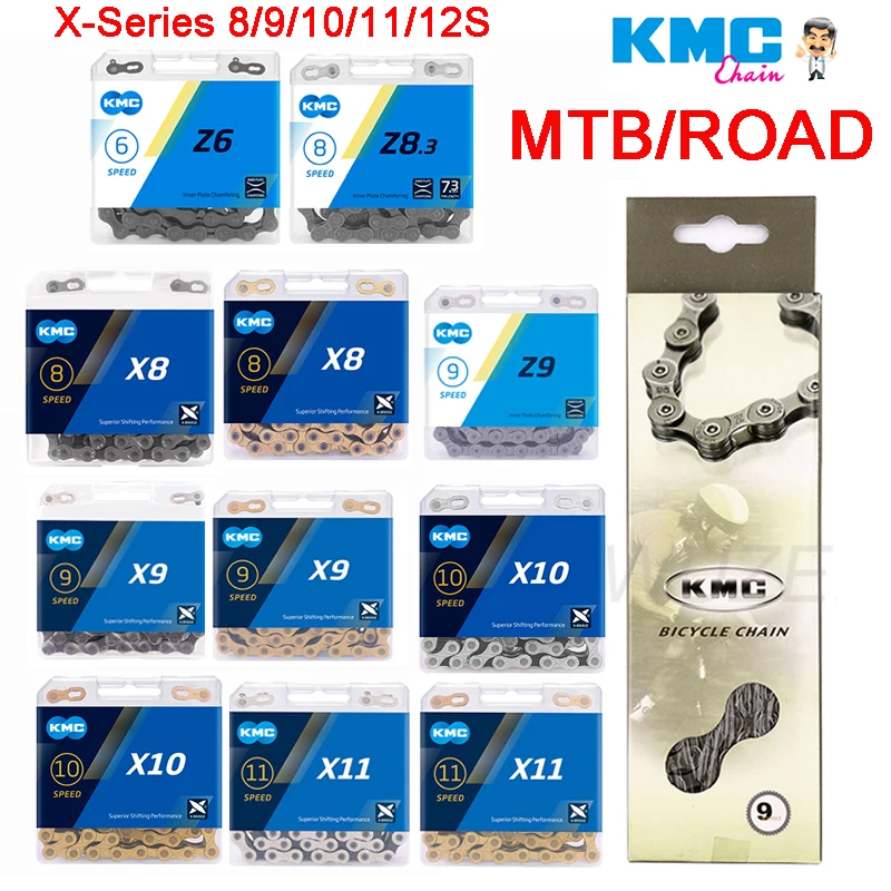 KMC Chain X8 X9 X10 X11 X12 MTB Road Bike Bicycle Chain For 8/9/10/11/12 Speed Crankset Derailleur Accessories Bicycle Chain