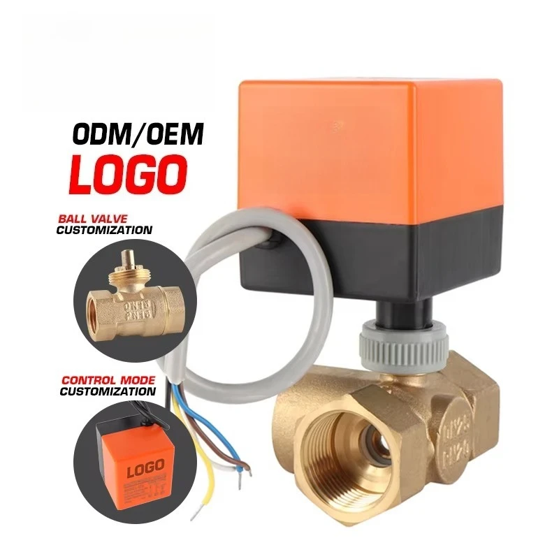 3-way electric water ball valve with 5-wire 2-point control switch in place Dry touchpoint signal feedback AC220V AC110V AC24V