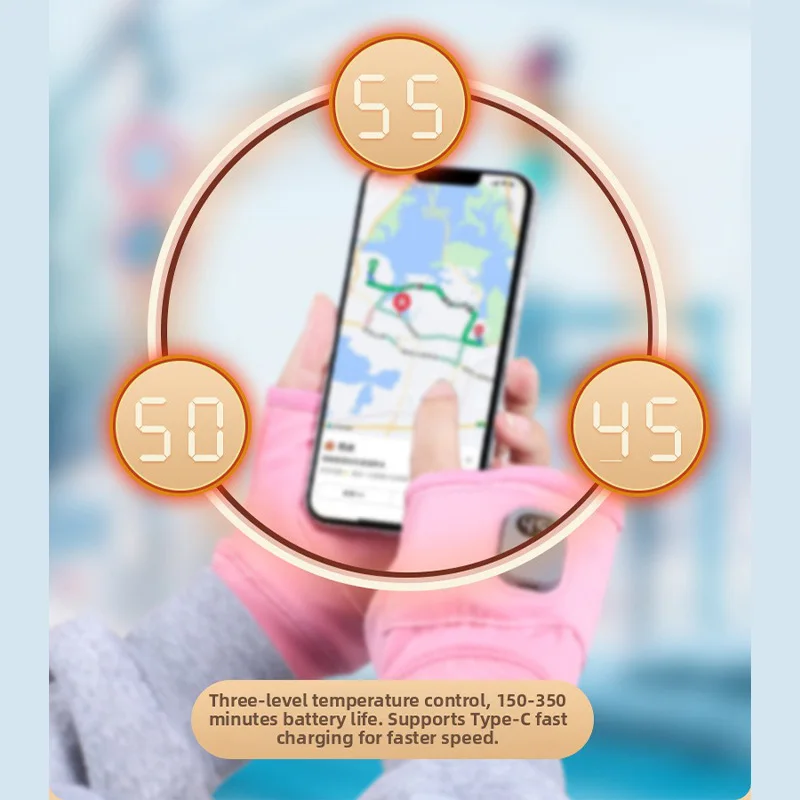 

USB перезаряжаемые перчатки с электрическим подогревом, офисные игровые уличные мотоциклетные толстые теплые перчатки с интеллектуальным подогревом, разделенные пальцы