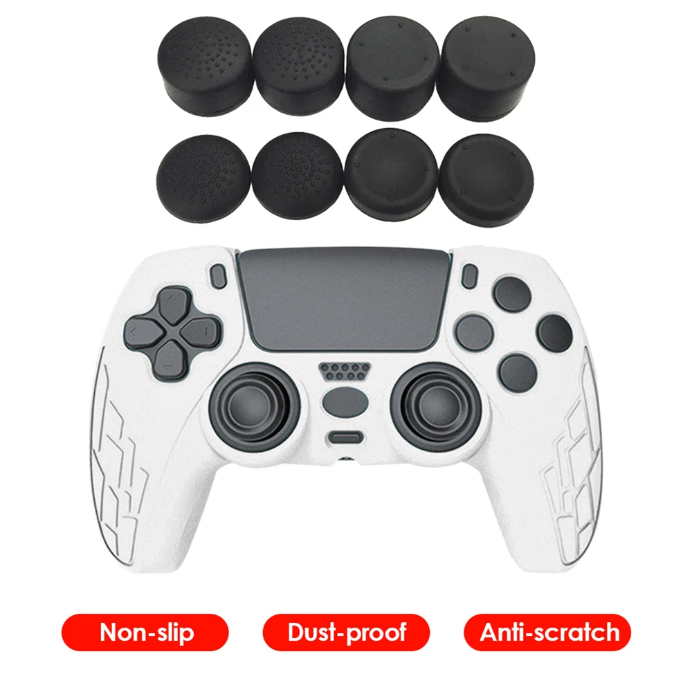 

for PS5 Controller Silicone Analog Thumb Stick Grip Cap Joystick Cover Black for PS4 Game Accessories 8pcs
