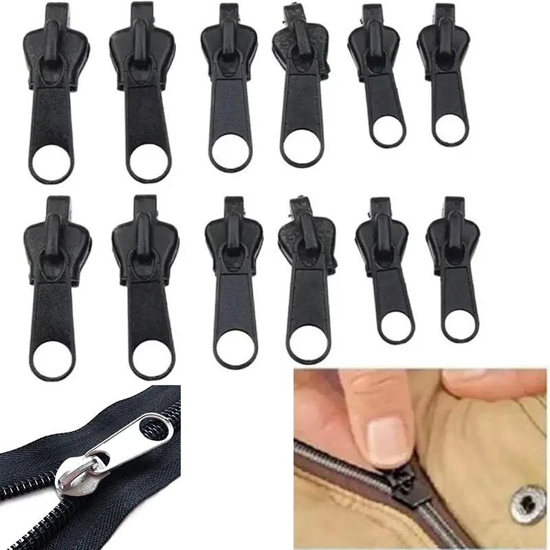 

Universal Instant Fix Zipper Repair Kit Sew Metal Zipper Nylon Zips Universal Jacket Bag Purse Pockets Zippers Tool Accessories