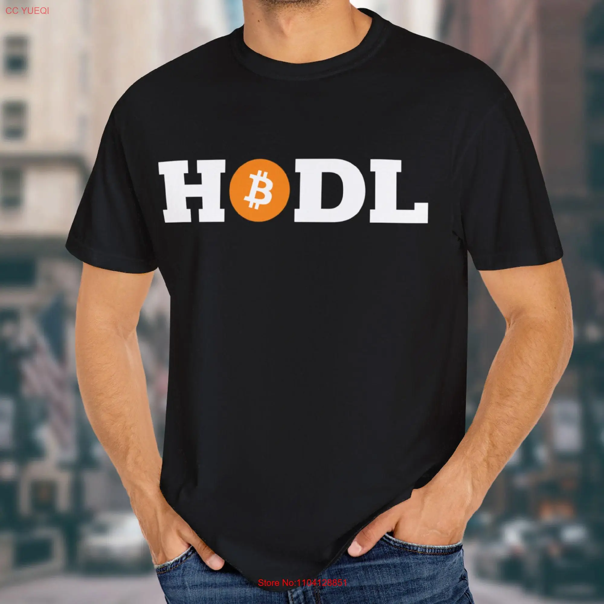 HODL Bitcoin BTC Distressed Vintage Cryptocurrency Logo Funny Hold On For Dear Life To The Moon T Shirt