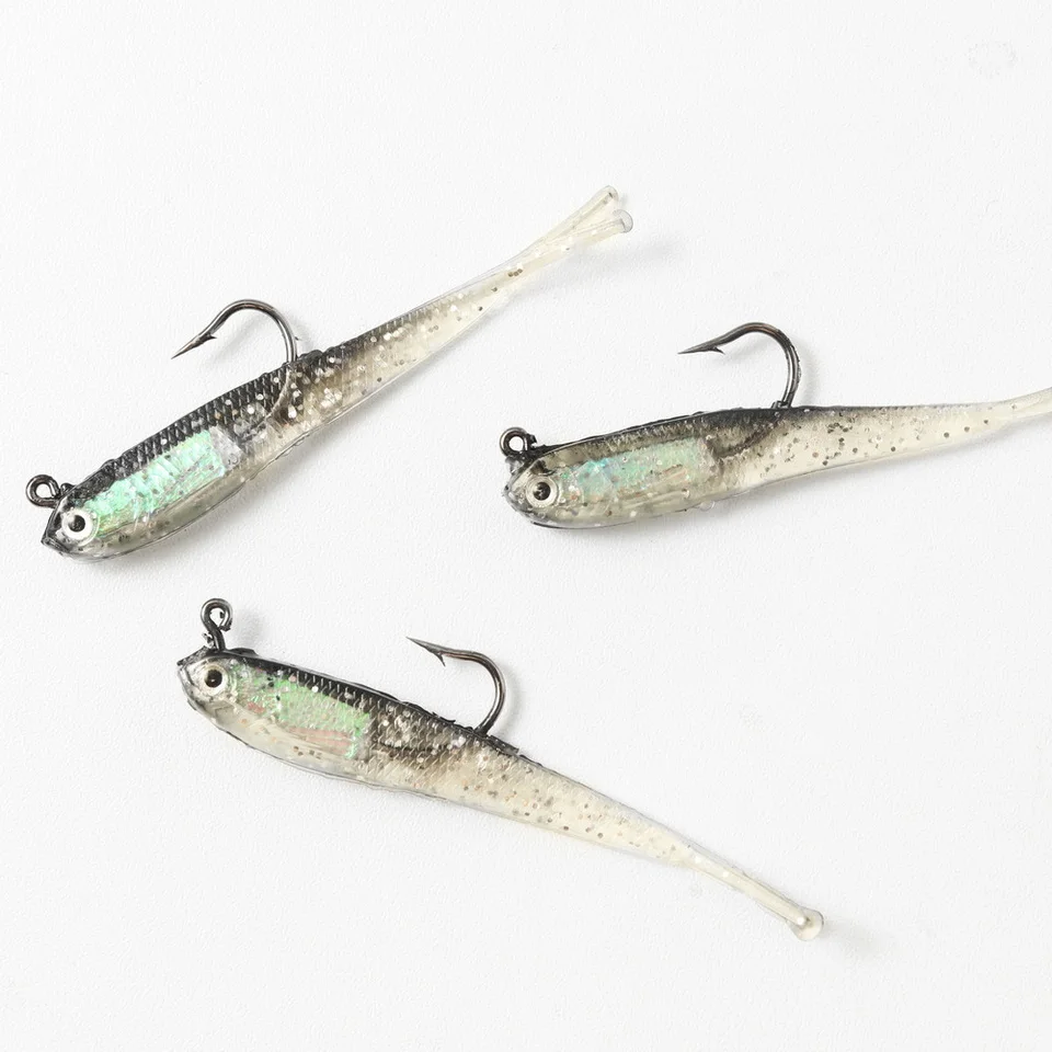 3 stücke Weicher Köder Shad Schwanz 70mm Mit Haken Fisch Künstliche Silikon Fisch Gabel Schwanz Wels Köder Angelgerät multi-Farbe – Detail 7