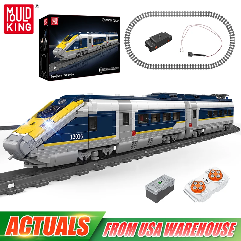 Molde rei 12016 trem técnico brinquedos o rc eurostar e320 bloco de construção montagem locomotiva tijolo conjunto crianças presente natal