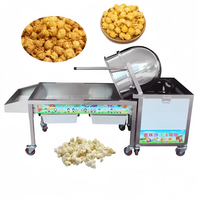 

Commercial Fully Automatic Popcorn Maker Popcorn Making Machine Gas/electric Heating Stirring Industrial Pop Corn