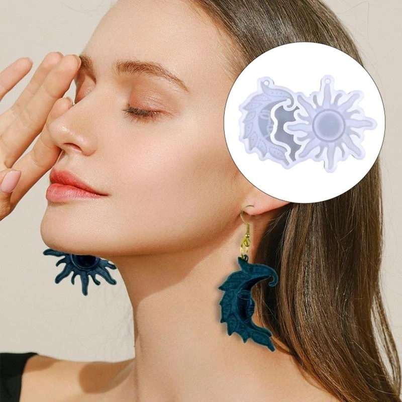 

91AC Асимметричные для солнечных серьгов комбинации силиконовой плесени эпоксидная смоля DIY Craft