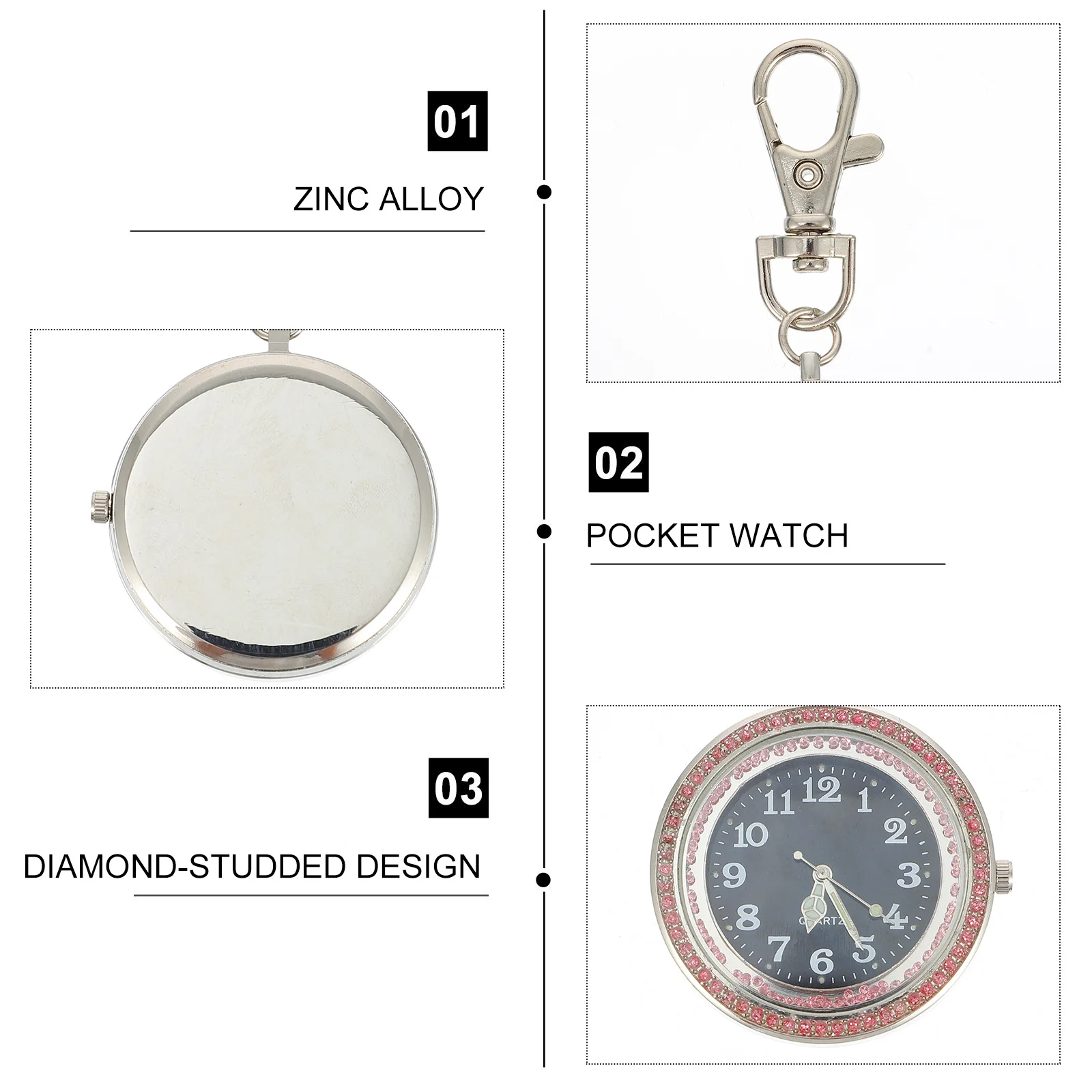 

1Pcs Big Dial Pocket Watch Durable Alloy for Learning Time Stylish Portable Watch Elderly Gift Gift
