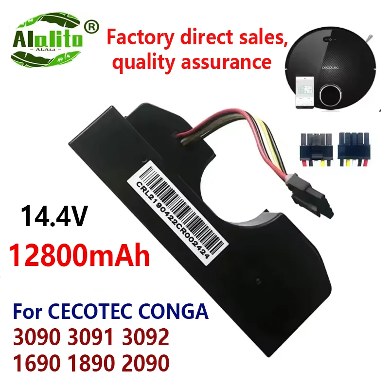 2025 NEW Vacuum Battery For CECOTEC CONGA 3090 3091 3092 1690 1890 2090 Fits 05173 12800mAh / 44.40Wh 14.4V Li-ion CONGA 3090