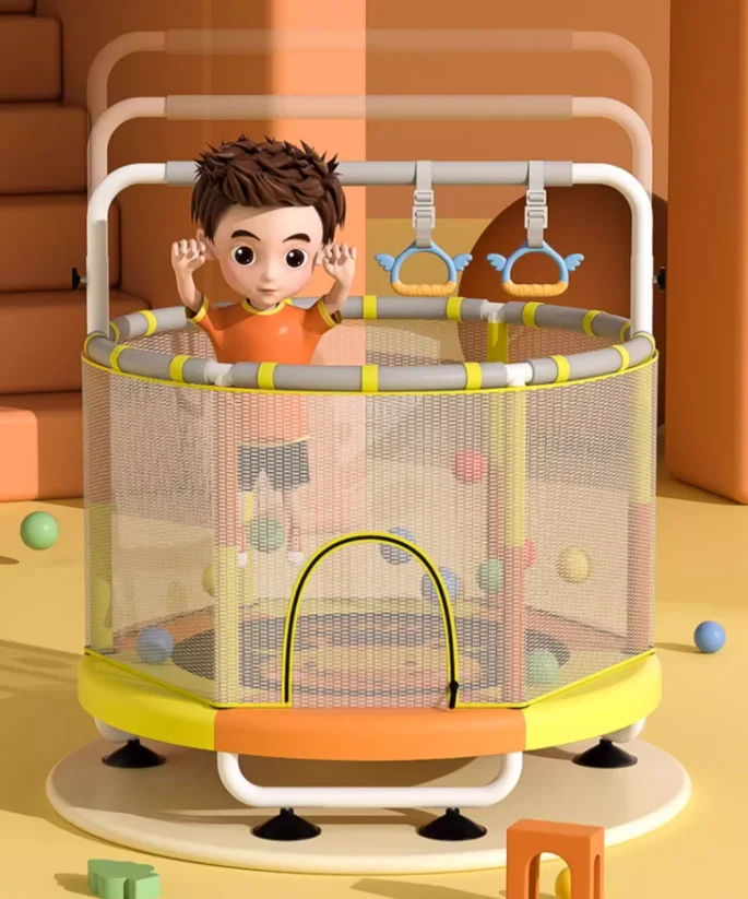 Kids Trampoline with Safety Net Enclosure Mini Trampoline for Toddlers 3-10 Years Old Indoor Outdoor Small Trampoline Baby Playg