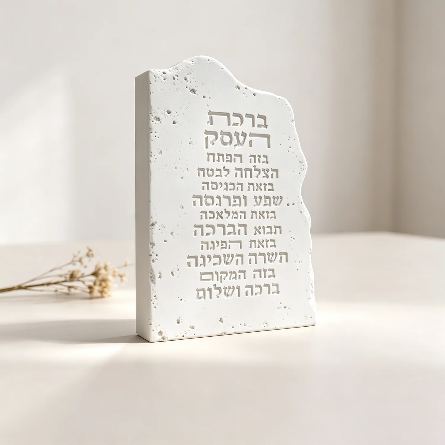 Silicone Mold For Birkat HaEsek Business Blessing Stone, Hebrew Judaica Plaque Mold for Cement Plaster DIY Office Decor Gift