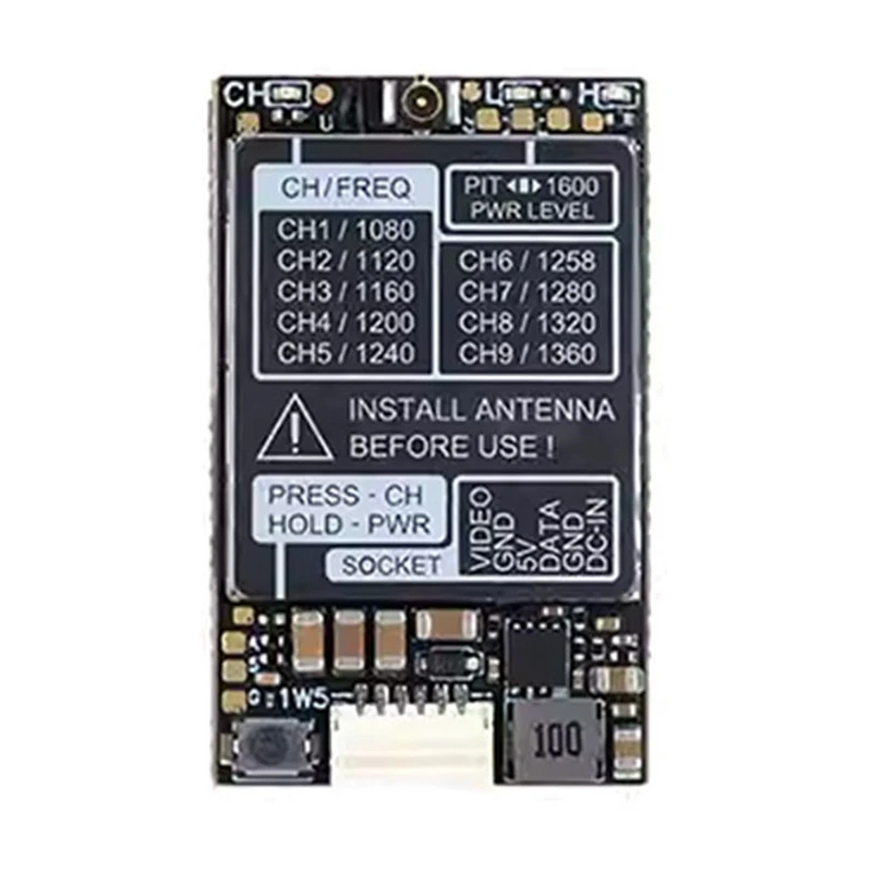 

MOMO 1,2 ГГц 1,3 ГГц 1,6 Вт VTX 9-канальный аудио-видео передатчик FPV 1600 МВт 7-36 В для RC FPV самолета дальнего действия Дрон