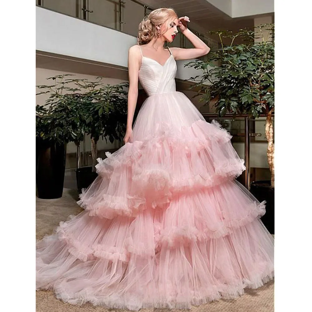 Pretty Pink Women Prom Dresses Sweetheart Spaghetti Strap Floor Length A-Line Princess Elegant Formal Evening Party Gowns