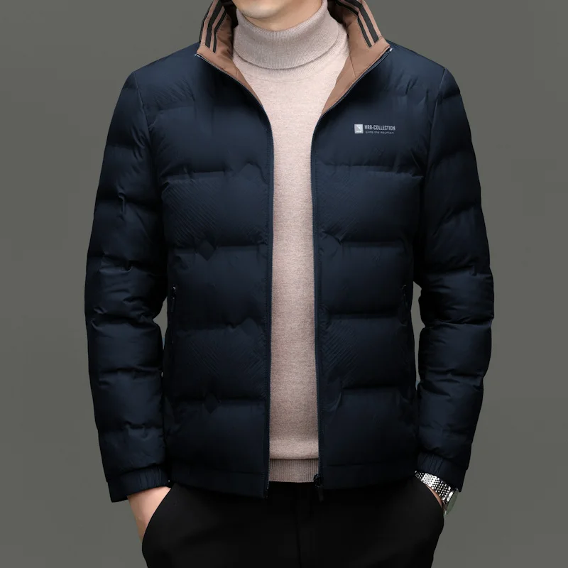 เสื้อแจ็คเก็ตพาร์ก้าผู้ชายแบรนด์ใหม่คุณภาพสูง แฟชั่นลำลอง มีฮู้ด ทรงครอป กันลม บุผ้าฝ้าย