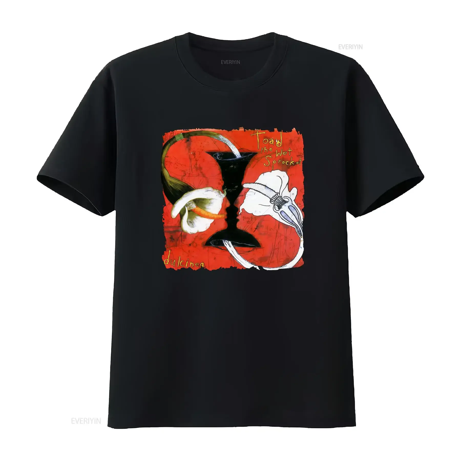 Toad The Wet Sprocket Dulcinea Art Print Men's Cotton T Shirt Black vintage Washed Slightly Versatile Stylish Unisex fashion