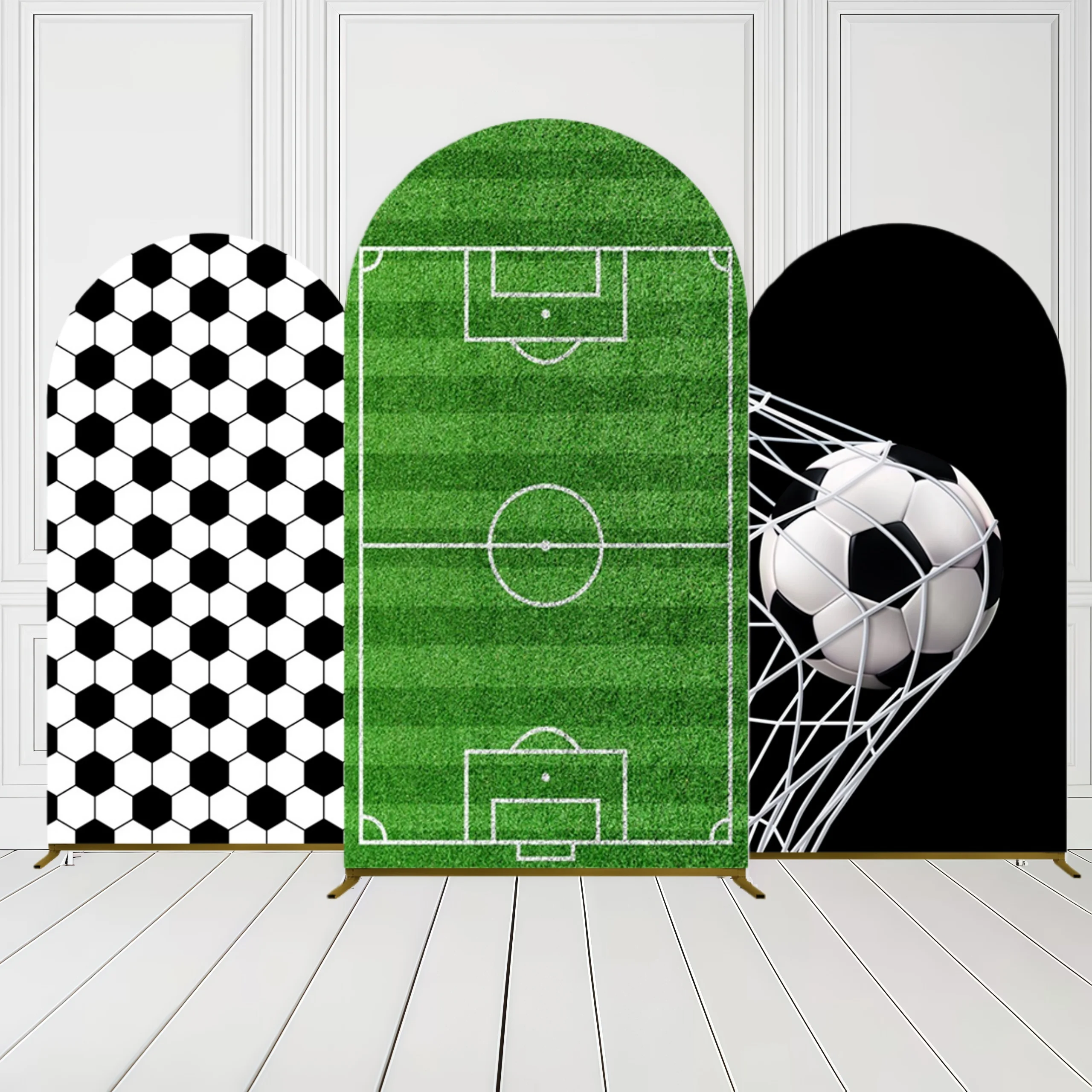 Soccer Happy Birthday Party Arch Cover Backdrop Football Field Arch Background Kids Sports Photozone Decor Banner Photo Props
