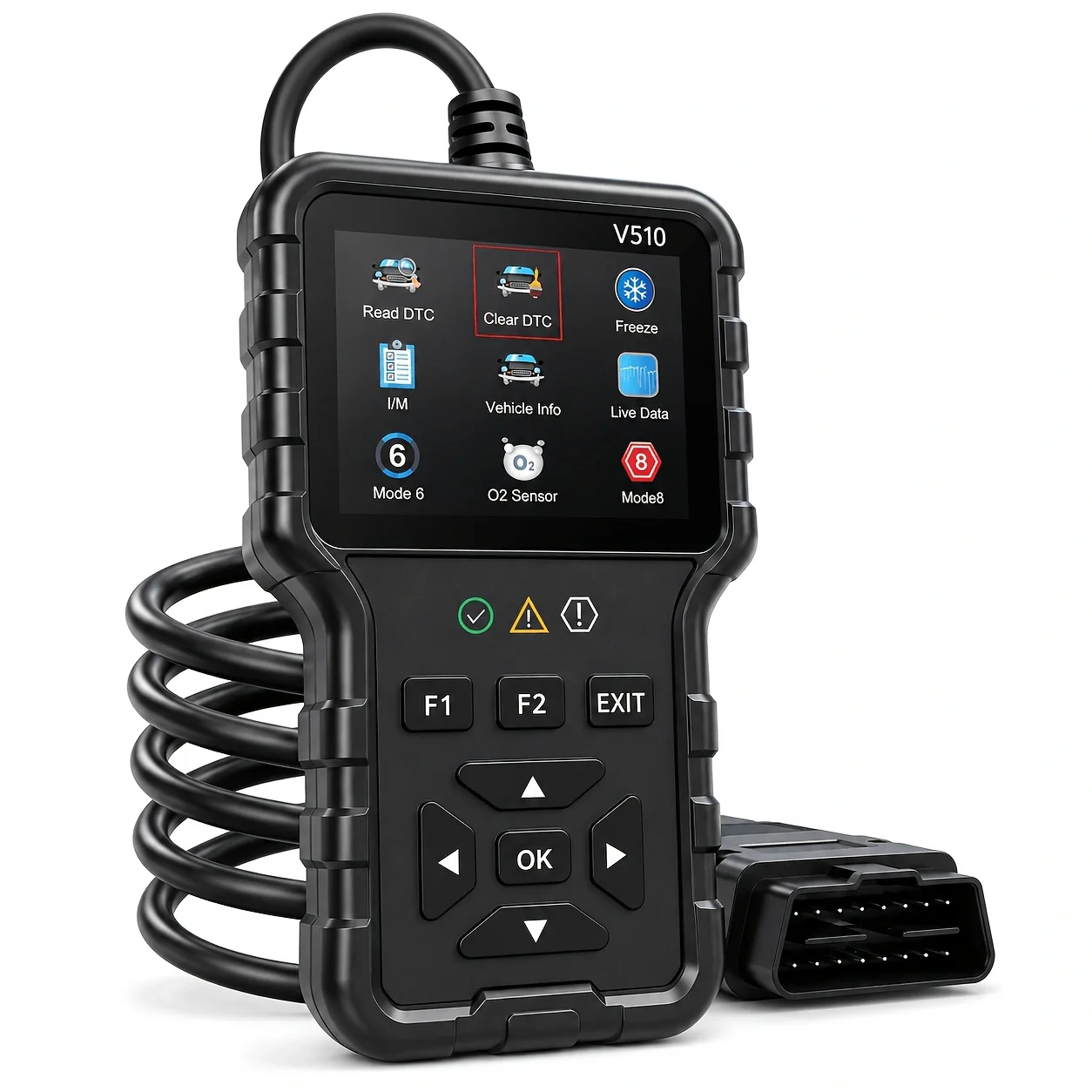 V510 Professional Obdii Diagnostic Scanner, Engine Fault Code Reader, Live Data Stream, I/M Readiness, Freeze Frame, Vehicle Information