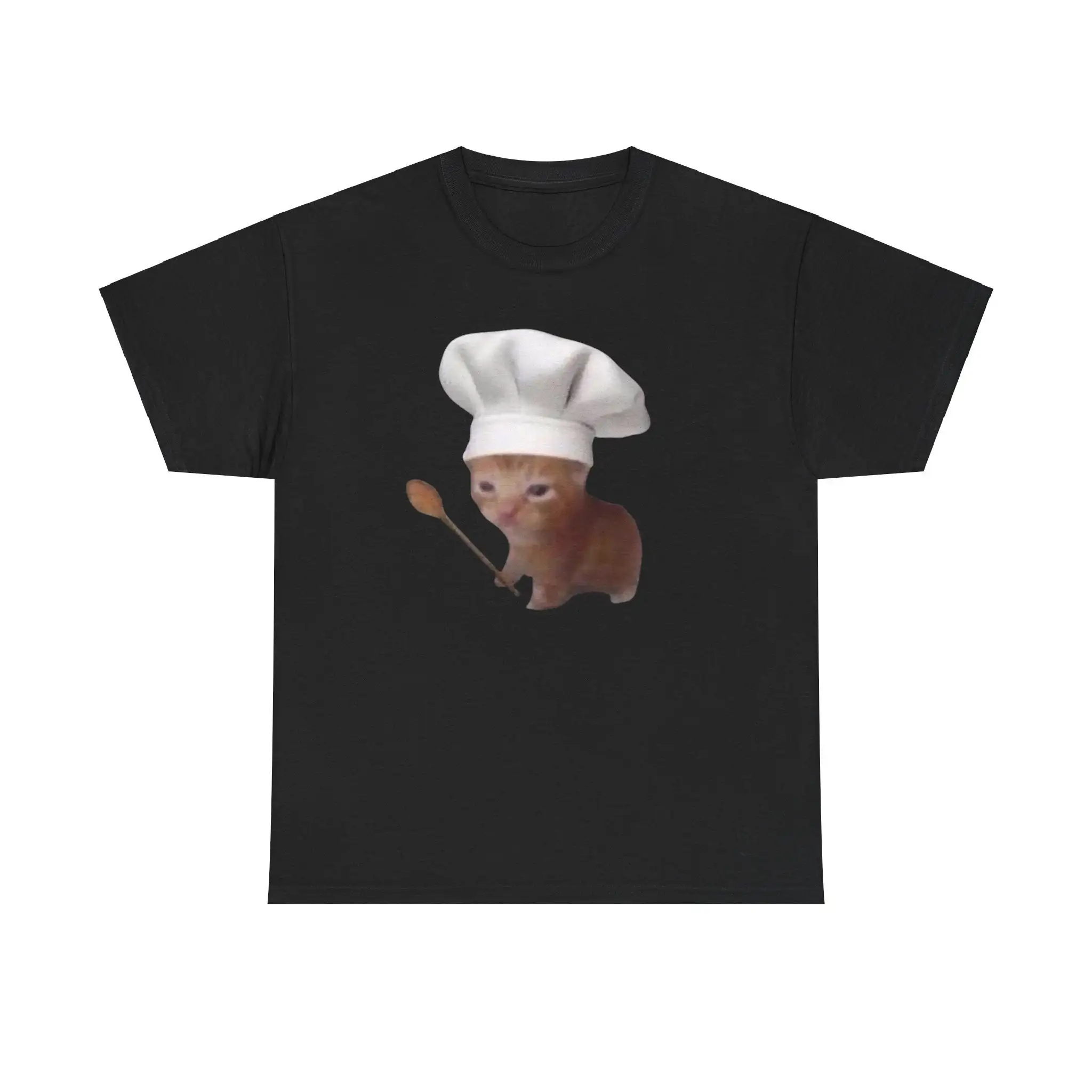 Chef Cat Cotton T Shirt, Camisa masculina ou feminina, Meme Paródia engraçada