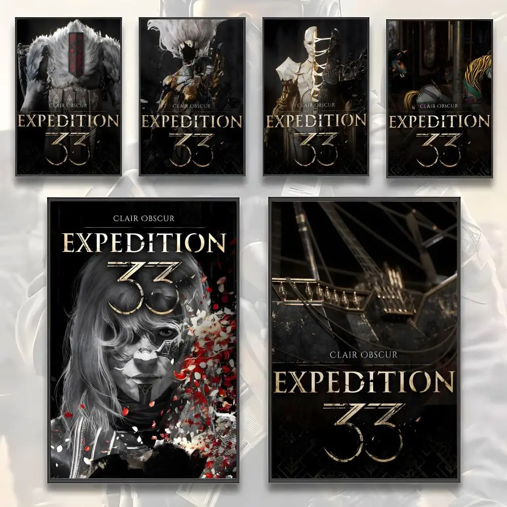 C-Clair Obscur E-Expedition 33 Painting Calligraphy HD Canvas Poster living room bedroom bar aesthetic decoration