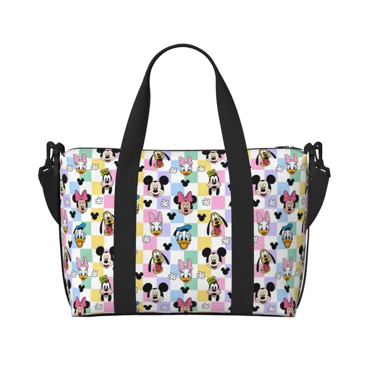 

Изготовленная на заказ большая сумка с Микки Маусом для женщин, большая вместимость, аниме, пляжные дорожные сумки для спортзала