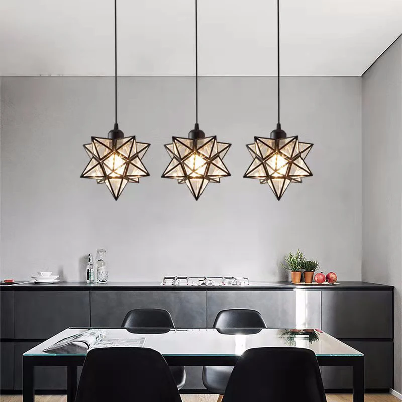 

Nordic Star Pendant Lights for Living Room Indoor Lighting Industrial Loft Decor Dining Room Bedroom Modern Kitchen Hanging Lamp