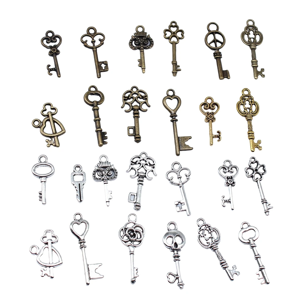 20pcs Keys Charms For Jewelry Making Handmade Charms Pendant DIY For Bracelet Necklace