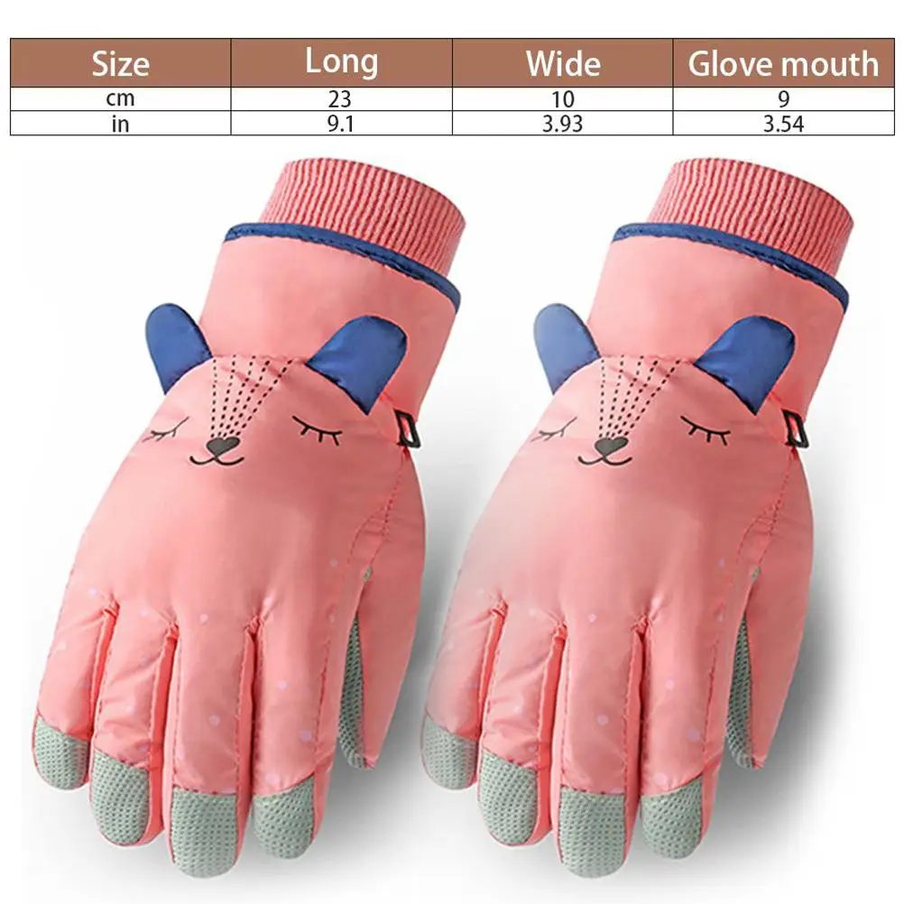 子供用冬用スキー手袋防水防風ノンスリップ冬用暖かい手袋子供用スキーミトン女の子男の子用