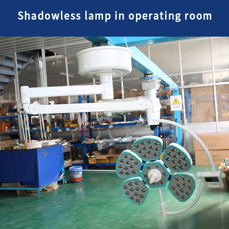 Electric LED 5-Flap Shadowless Surgical Lamp Operating Room Furniture with Plastic Construction Medical Equipment Lighting