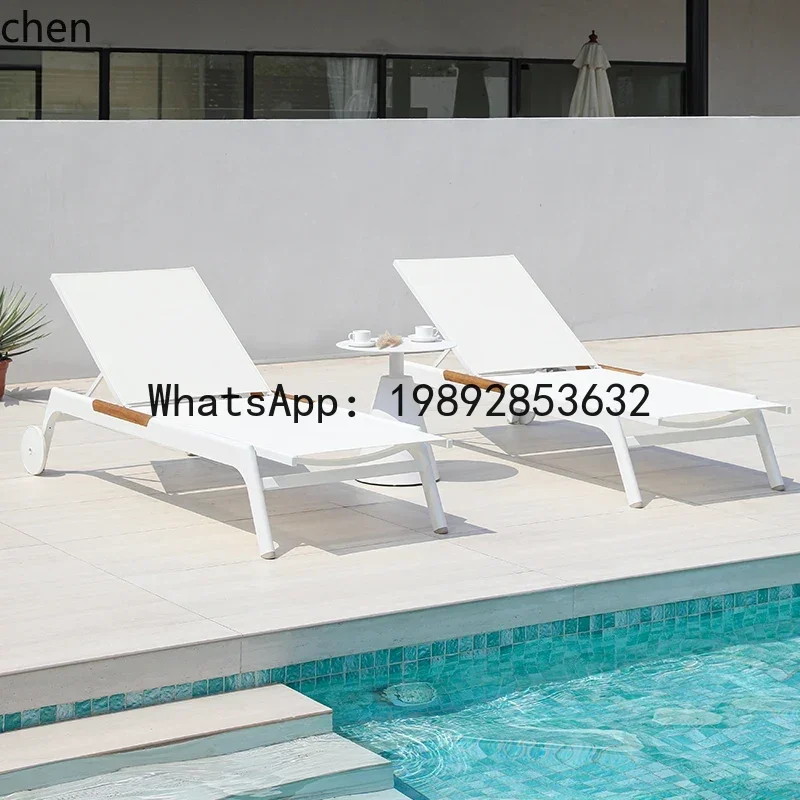 Outdoor Bed Villa Hotel Swimming Pool Sundeck Chairs Waterproof with Umbrella Bed and Breakfast Outdoor Seaside Beach