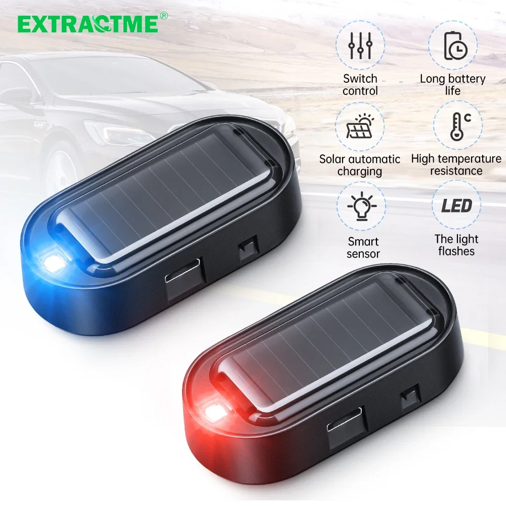 

Extractme Simulation Car Solar Anti-Theft Lights Car Simulation Immobiliser Car Alarm Led Simulation Warning Light Burst Flash