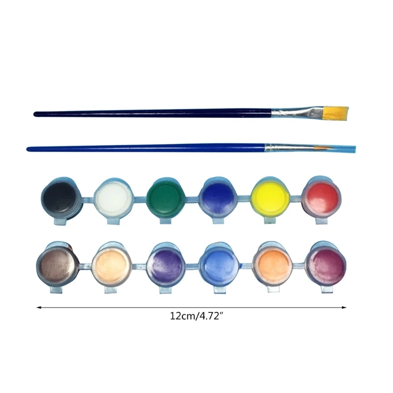 F3MA Vernice acrilica lavabile in 6 colori/12 colori con pennello per progetti artistici per feste di compleanno, Natale, set di