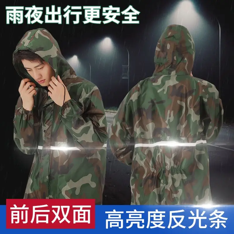 One-piece Raincoat Full-body One-piece Rainstorm-proof Oil-proof Hat Long Motorcycle Riding Outdoor Thickening バイク ヘルメット