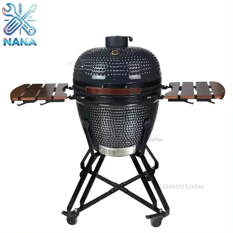 High Temperature Ceramic Charcoal Barbecue Grill With Stainless Steel Tripod Portable Camping Picnic Stew Cooking Grill Cookware