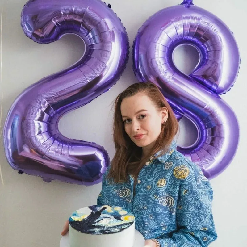 Globos de cumpleaños para niño y niña, globo con número morado de 32 pulgadas, decoración para fiesta de cumpleaños, aniversario de 9/1/3 años