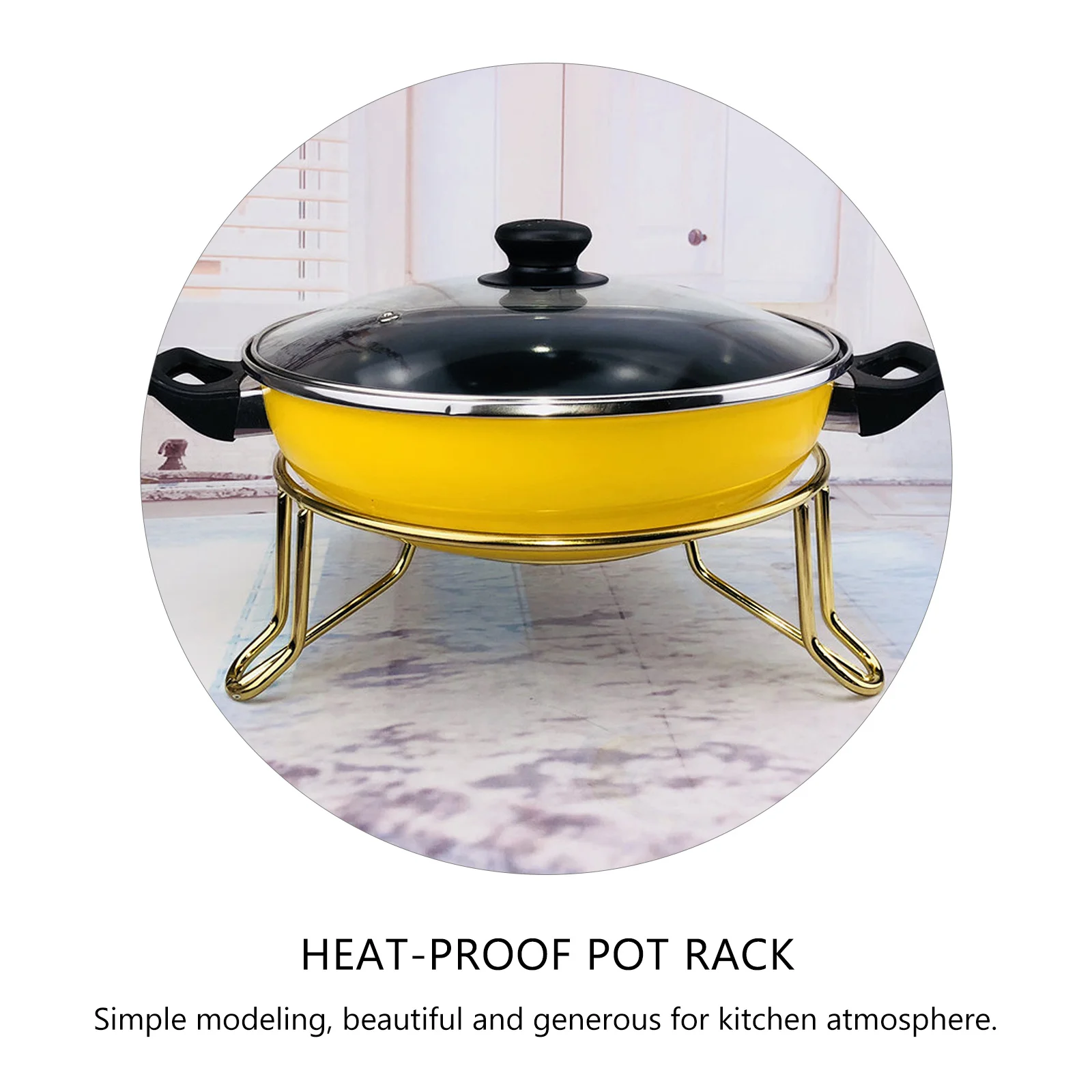 

1Pcs Premium Alloy Pot Holder Insulated Rack One-Piece Molding Hot Dishes Stand for Kitchen Storage Heat-Proof Pot Rack