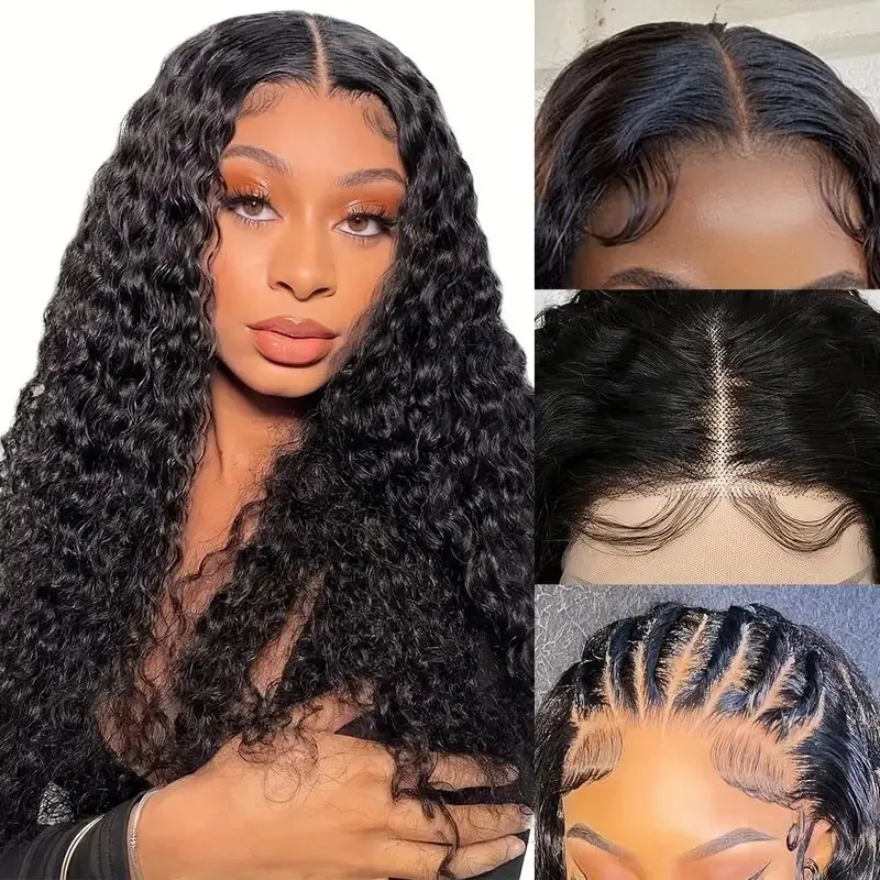 13x4 Lace Front 150% Natural Black 13x6 Deep Wave Frontal Wig 36 Inch 5x5 Curly Glueless For Women Full Brazilian Human Hair Wig