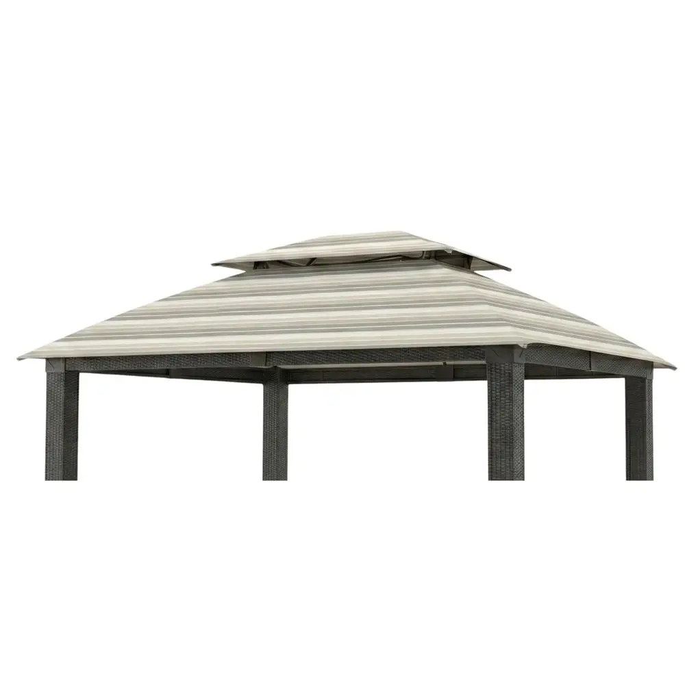 Durable 350 Replacement Canopy Top Compatible with Revella 10 x 12 Gazebo Model LGZ806PSTA2 Stripe Stone