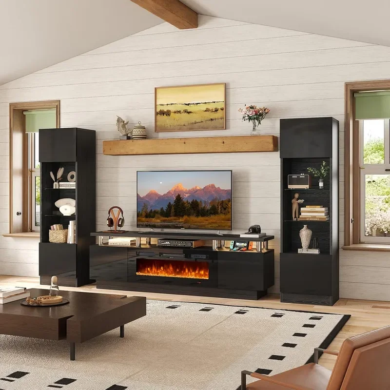 80 TV Stand for Living Room Large Entertainment Center Media Console Fits TVs up to 90 Storage Cabinet with Shelves 36