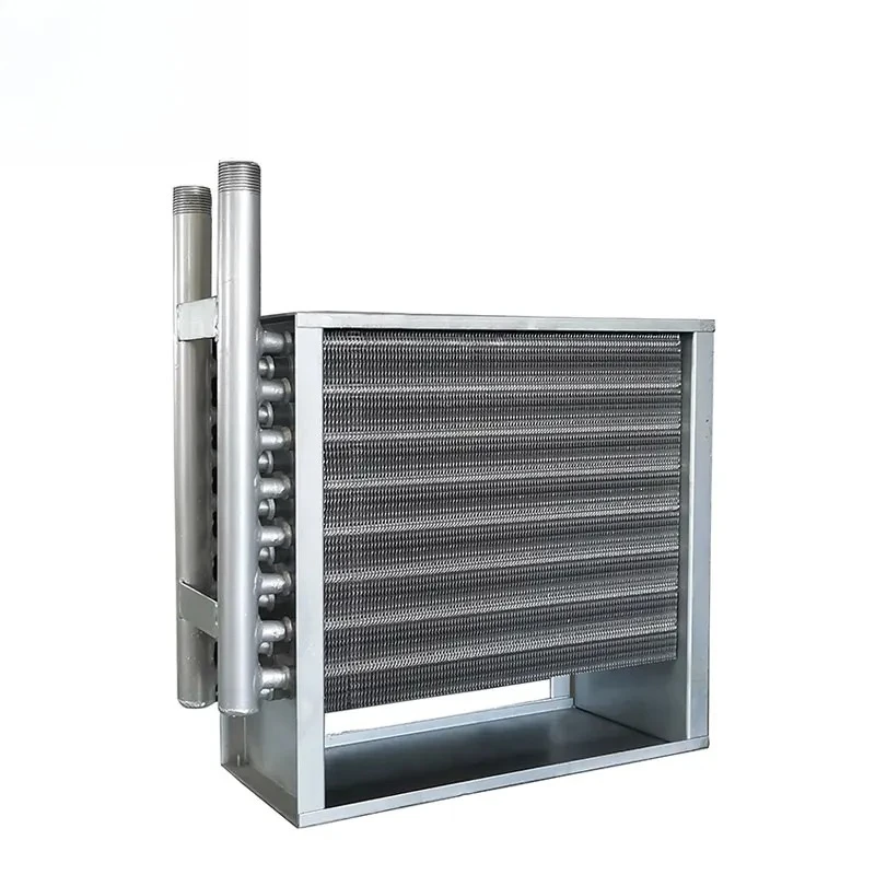 

Tube-fin heat exchanger with fan electric duct heater for greenhouse