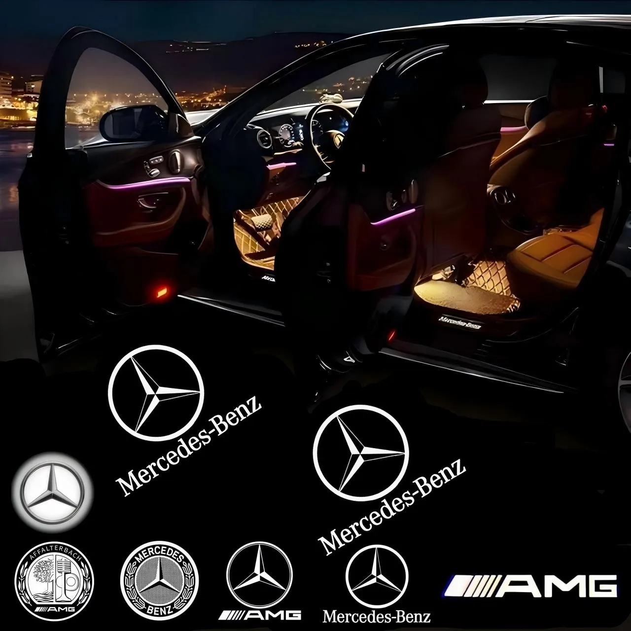 2 шт. светодиодный проектор двери автомобиля для Mercedes Benz C117 W117 C205 S205 C207 A207 C218 CLA CLS Class E C Coupe amg аксессуары