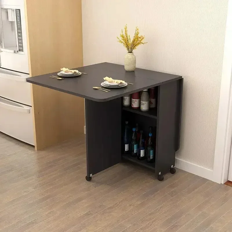 Folding Dining Modern Simplicity Multifunctional Movable Storage Kitchen Home Furniture Living Room Extendable Table