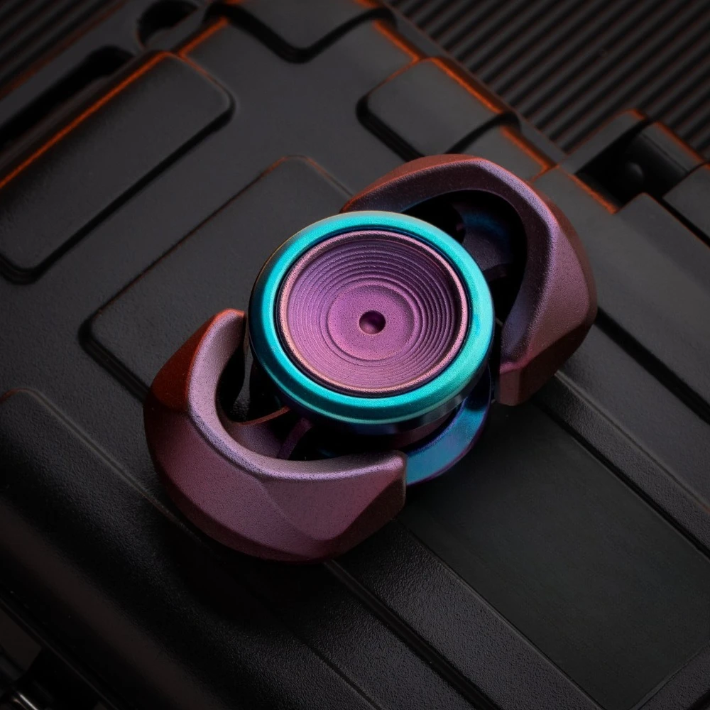 MAGIC PLAY EDC Libra Two-Leaf Hollow Design Mechanical Metal Fingertip Spinner Decompression Toy