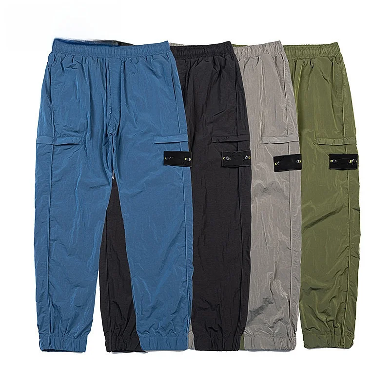 

YFSTONE модные каменные новые металлические нейлоновые летние мужские свободные повседневные спортивные рабочие брюки длинные брюки для отдыха с вышивкой