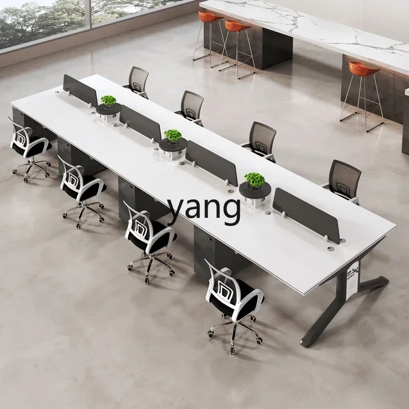 LMM open multi-person office simple modern workstation office desk and chair combination